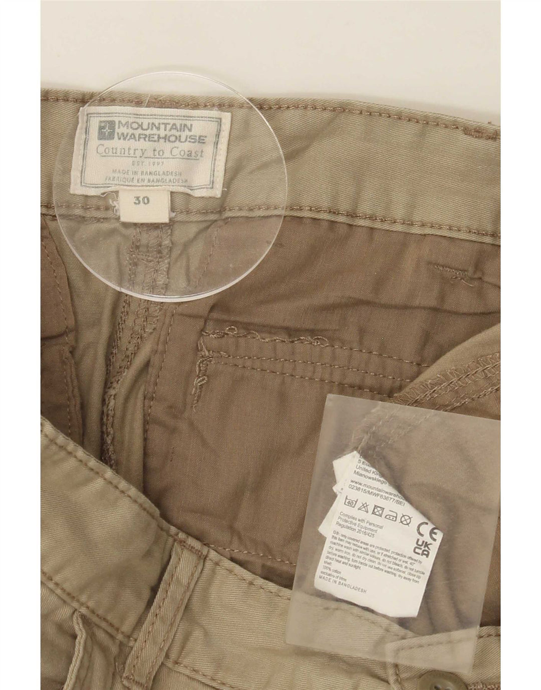Mountain Warehouse Herren-Cargoshorts, Größe M, W30, Khaki, Baumwolle