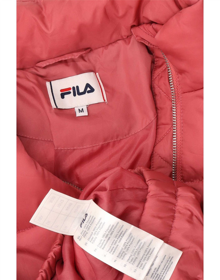 Fila Damen Loose Fit Wattierte Jacke UK 14 Mittelrosa Polyester
