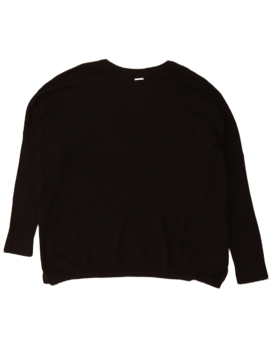 Dkny Damen-Pullover, übergroß, mit grafischem V-Ausschnitt, Gr. 40, Größe L, Schwarz