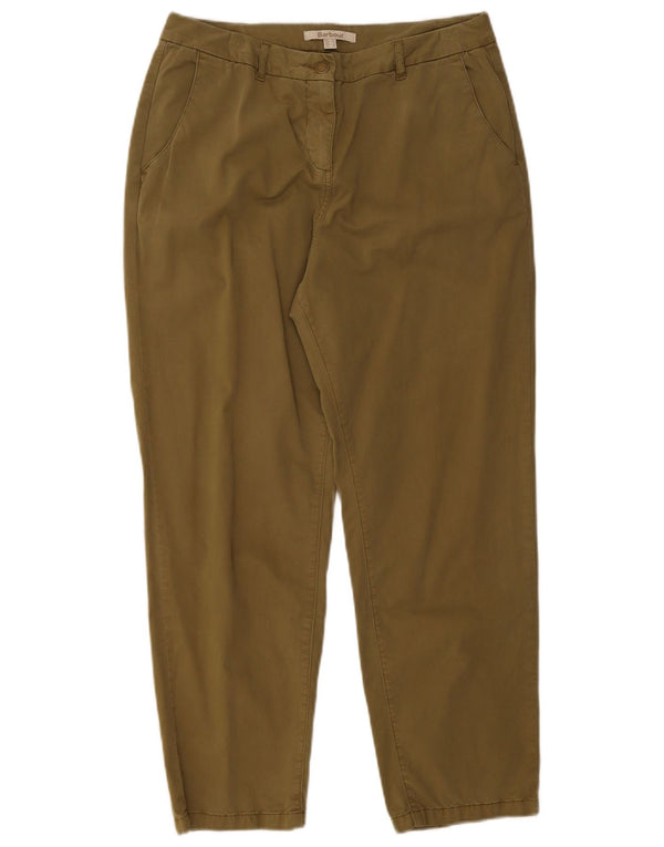 Barbour Damen Tapered Chino Hose UK 12 Medium W30 L26 Khaki Baumwolle