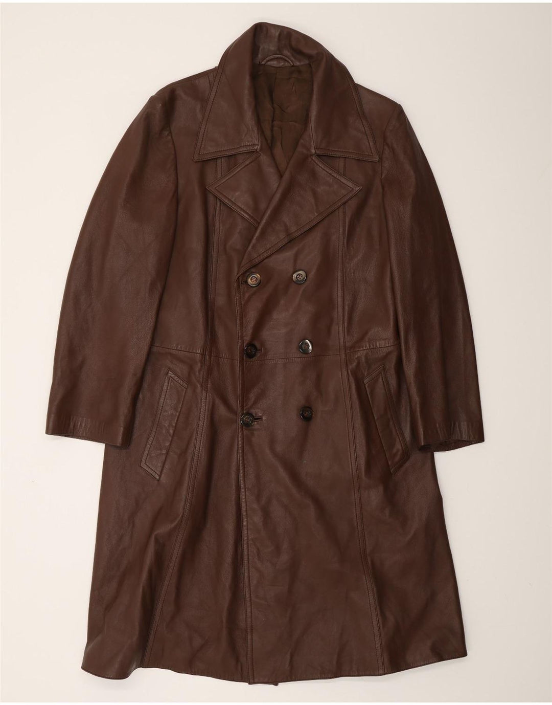 VINTAGE Herren Ledermantel UK 38 Mittelbraunes Leder