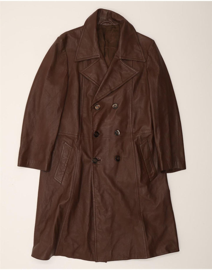 VINTAGE Herren Ledermantel UK 38 Mittelbraunes Leder