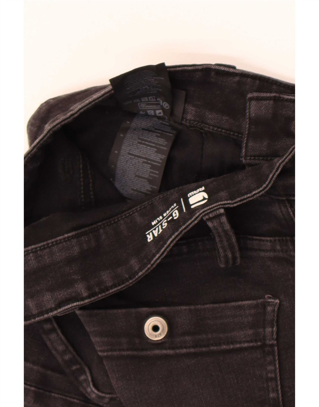 G-Star Damen Powell Cargo Super Slim Jeans W29 L32 Schwarze Baumwolle