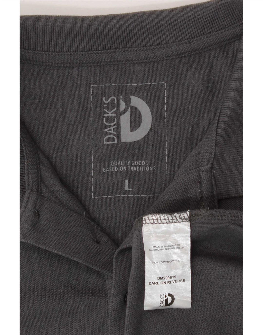 Dack's Herren-Poloshirt, große graue Baumwolle