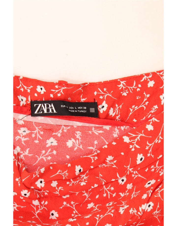 ZARA Damen Skort UK 14 Large Red Floral