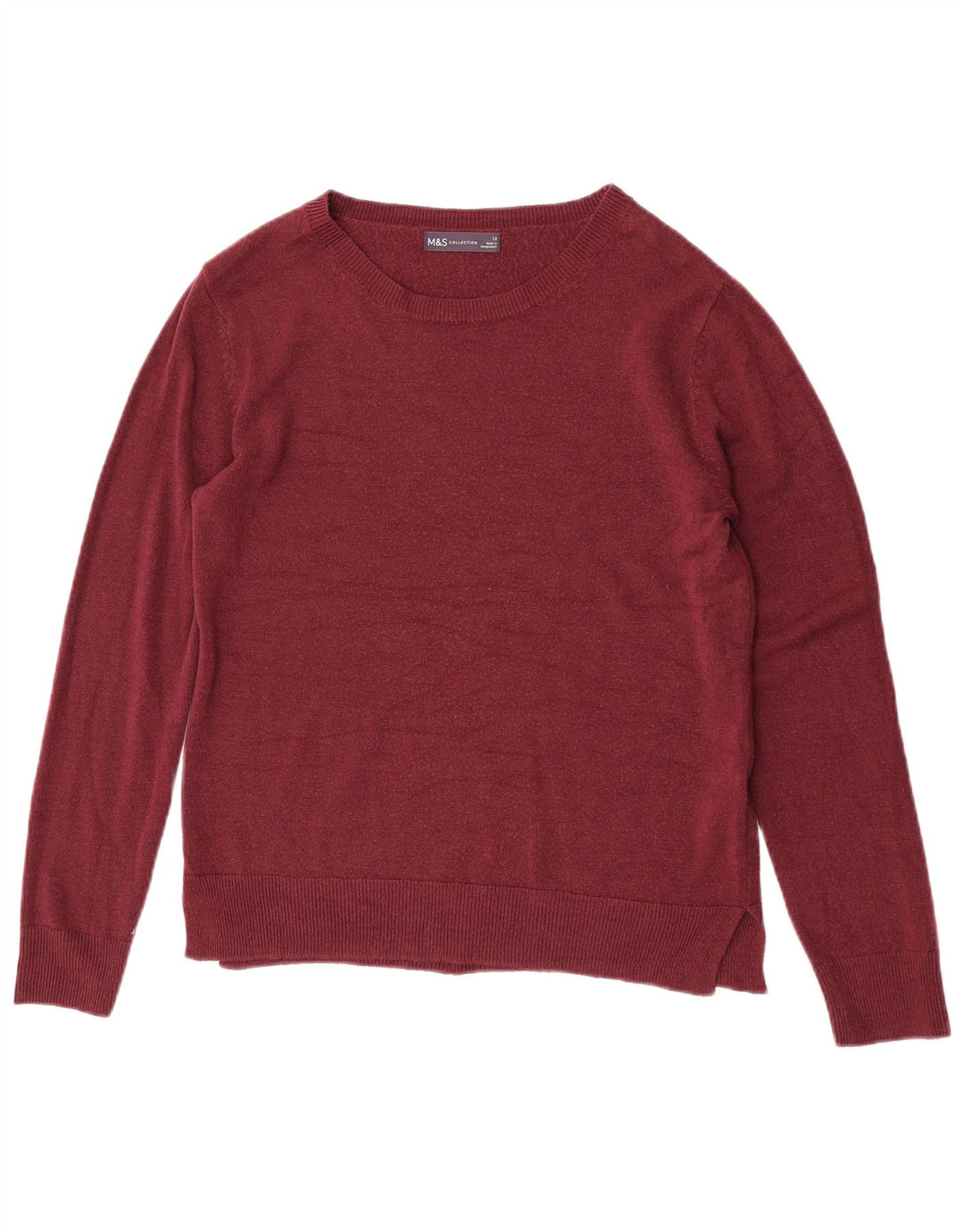 Marks & Spencer Damen-Pullover mit U-Boot-Ausschnitt, Gr. 12, mittleres Kastanienbraun, Acryl