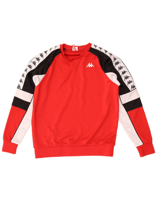 Kappa Herren Grafik-Sweatshirt-Pullover Mittelrotes Colourblock-Polyester