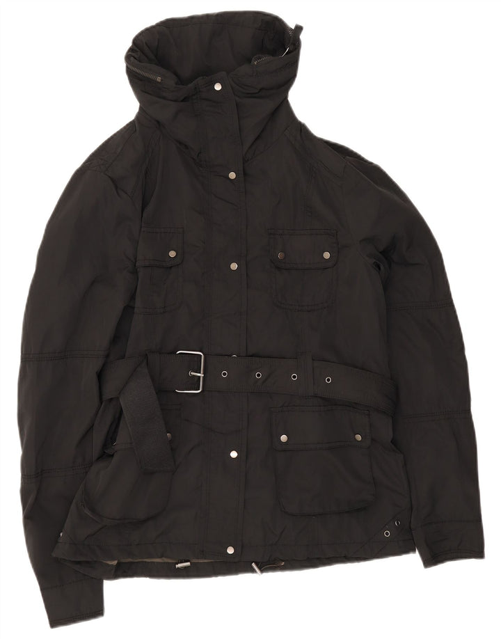 Vintage Damen Utility-Jacke mit Gürtel, UK 12, Mittelschwarz