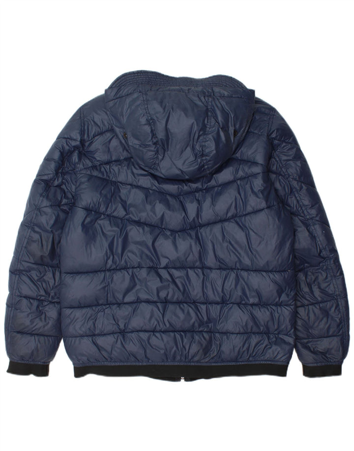 Diesel Herren-Jacke mit Kapuze, gepolstert, UK 36, Größe S, marineblaues Nylon