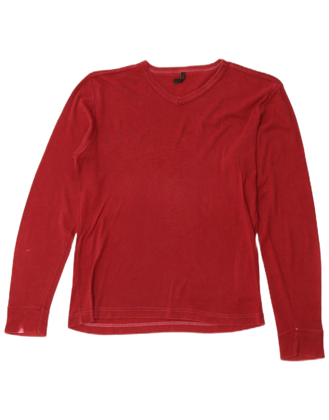 LEE Damen Top Langarm UK 16 Große rote Baumwolle