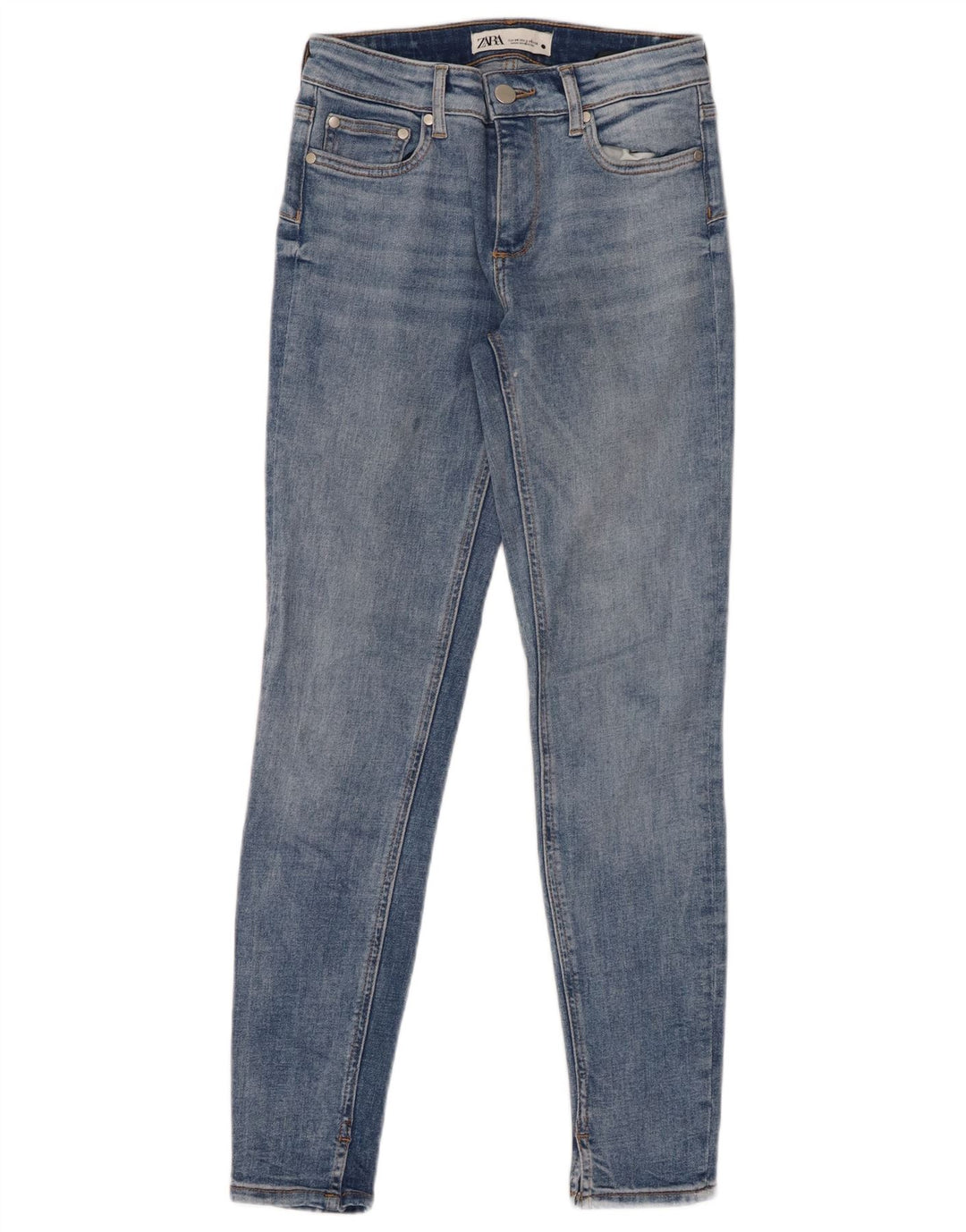 ZARA Damen Skinny Jeans EU 34 2XS W24 L27 Blaue Baumwolle