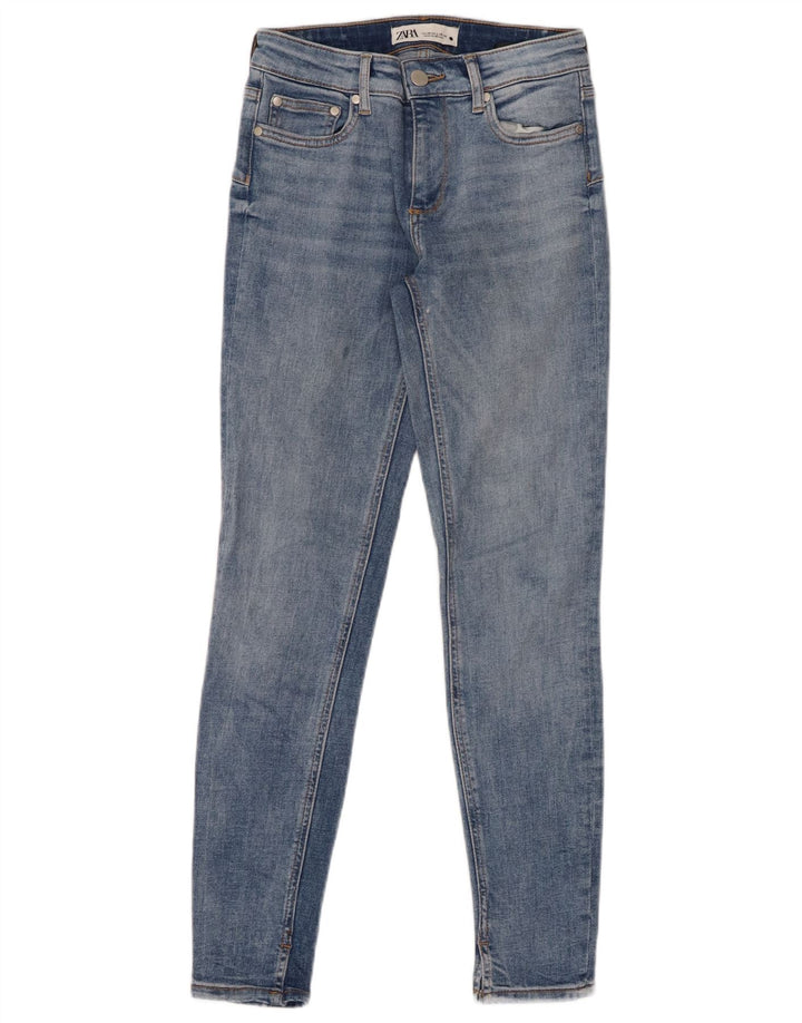 ZARA Damen Skinny Jeans EU 34 2XS W24 L27 Blaue Baumwolle