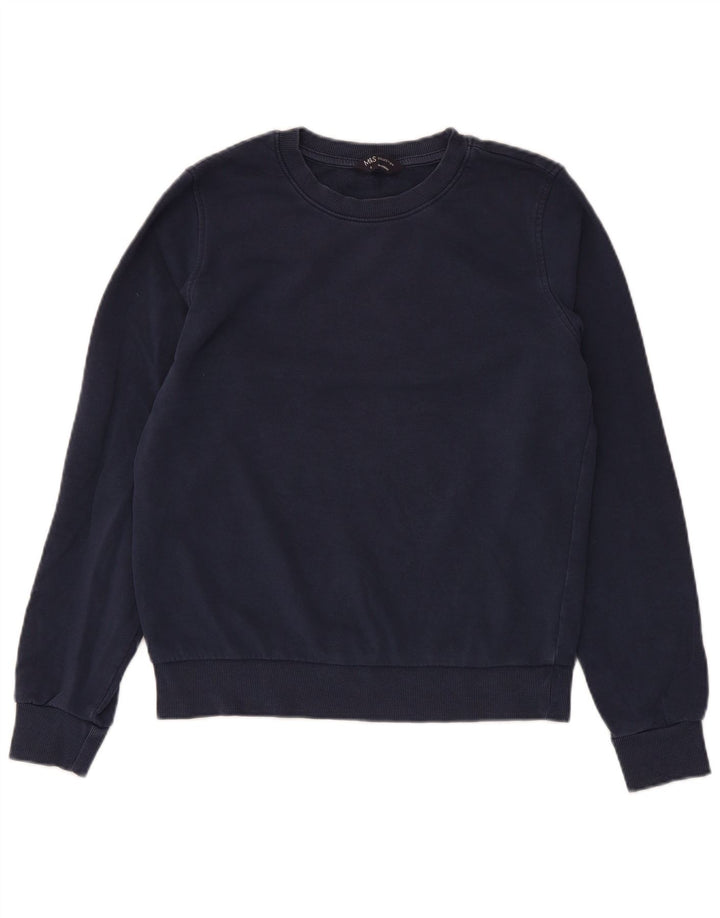 Marks & Spencer Damen-Sweatshirt-Pullover, Größe S, Marineblau, Baumwolle