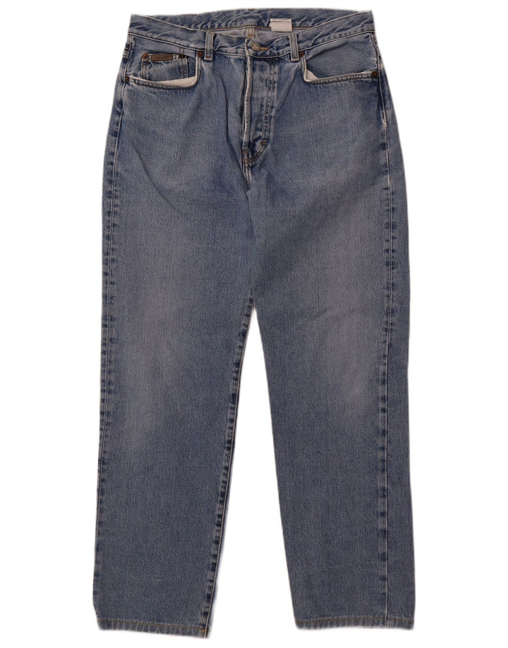 Calvin Klein Damen-Jeans mit hoher Taille, W33, L29, blaue Baumwolle