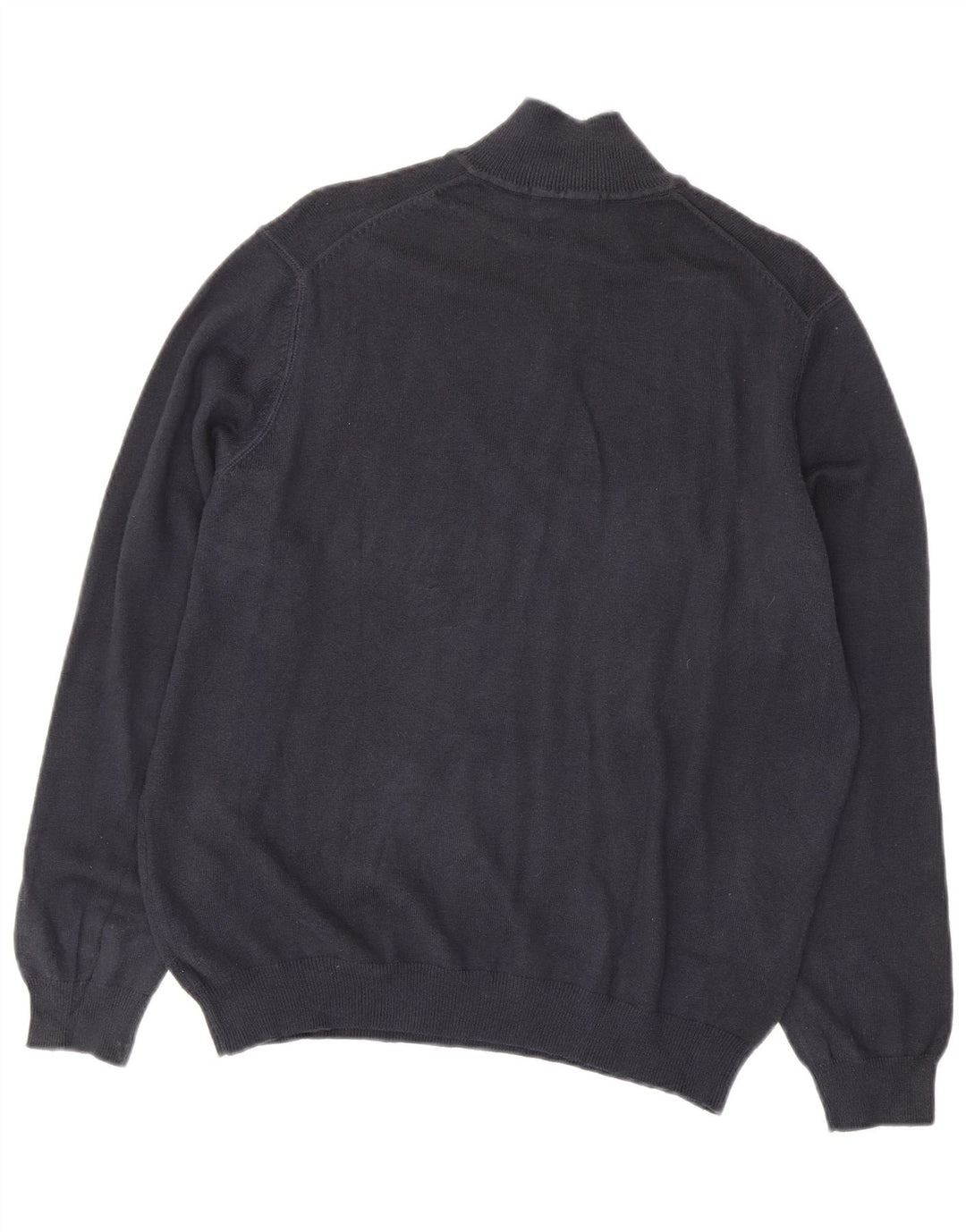 Massimo Dutti Herren-Pullover mit Reißverschluss am Hals, EU 38, mittelmarineblaue Baumwolle
