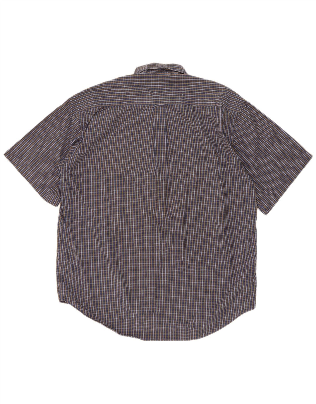 Springfield Herren-Kurzarmhemd, groß, blau kariert, Baumwolle