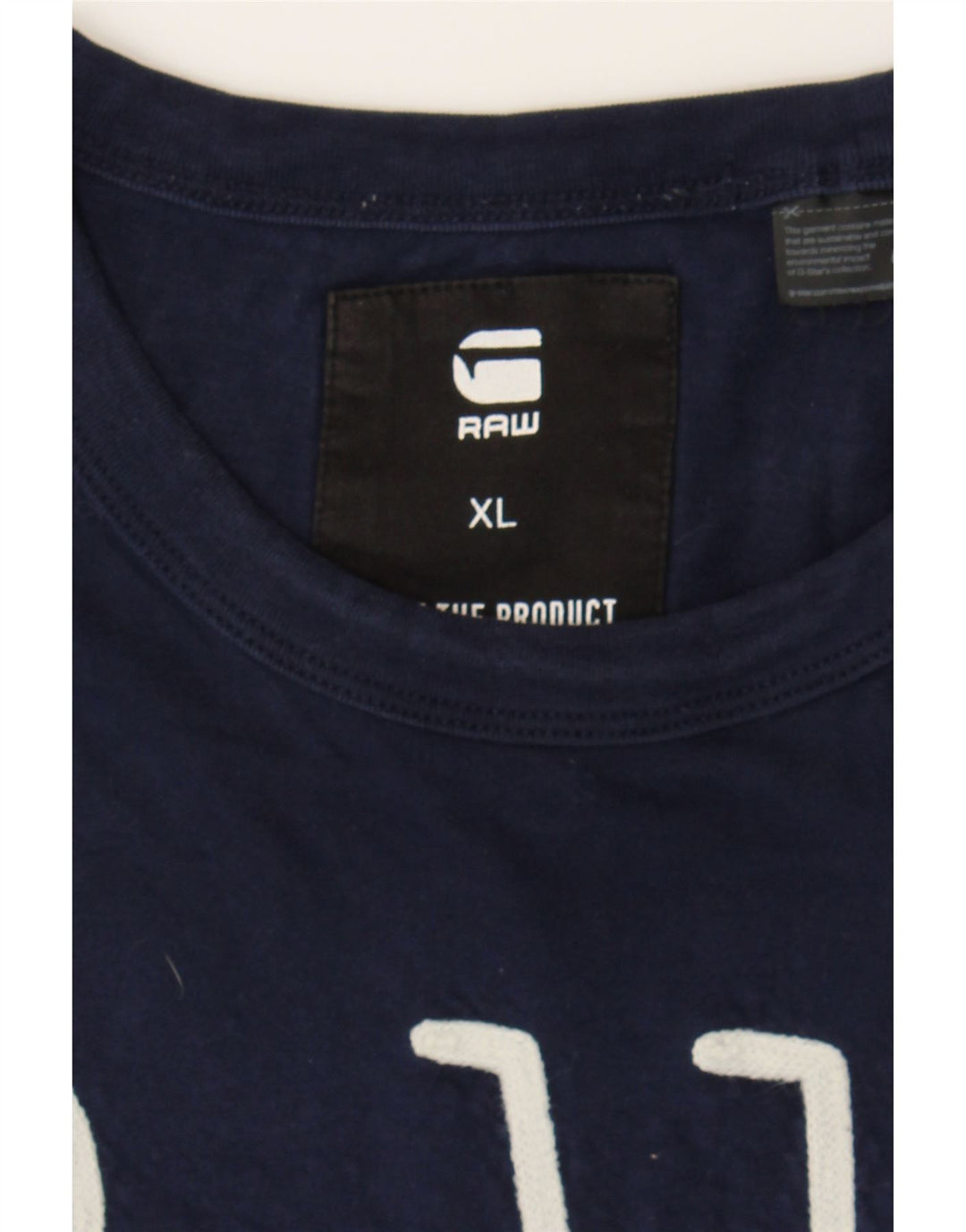G-STAR Mens Graphic T-Shirt Top XL Navy Blue Vintage G-Star and Second-Hand G-Star from Messina Hembry 