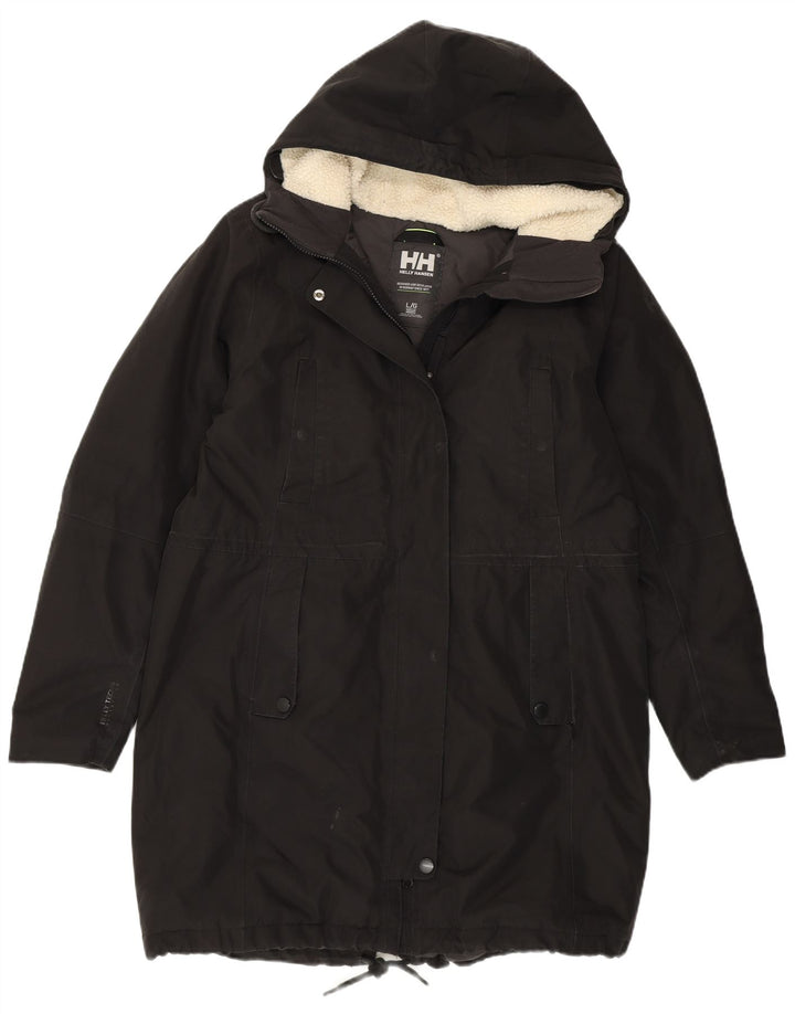 Helly Hansen Damen-Parkajacke mit Kapuze, UK 14, großes schwarzes Nylon