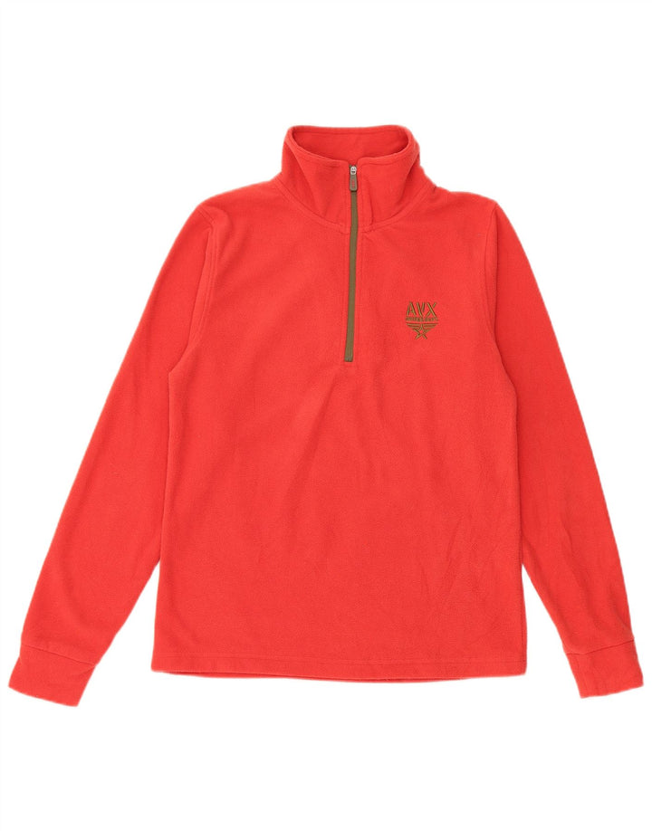 Avirex Damen-Fleecepullover mit Reißverschluss am Hals, UK 12, mittelrot, Polyester