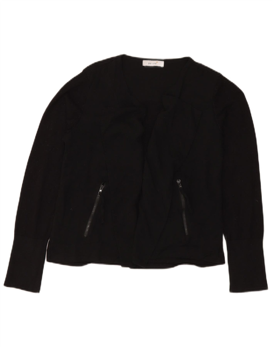 Marks & Spencer Damen Per Una Cardigan Top UK 12 Mittelschwarze Viskose