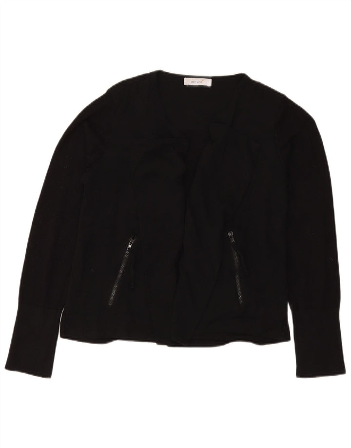 Marks & Spencer Damen Per Una Cardigan Top UK 12 Mittelschwarze Viskose