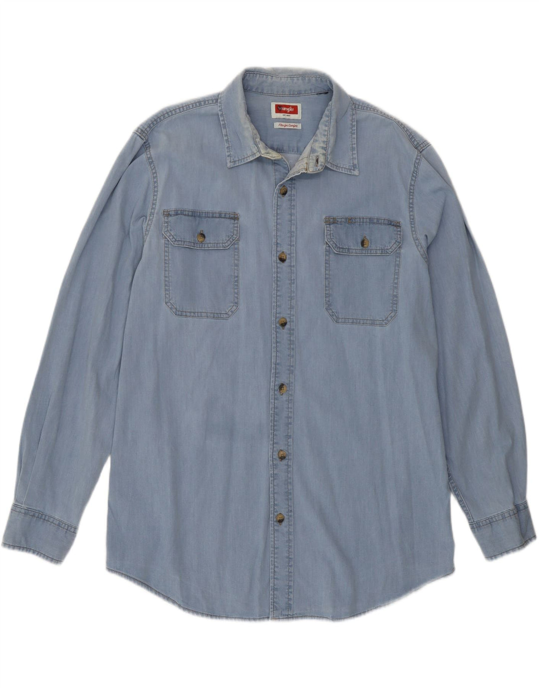 Wrangler Herren-Jeanshemd, Größe L, Blau