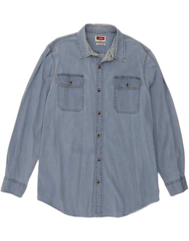 Wrangler Herren-Jeanshemd, Größe L, Blau
