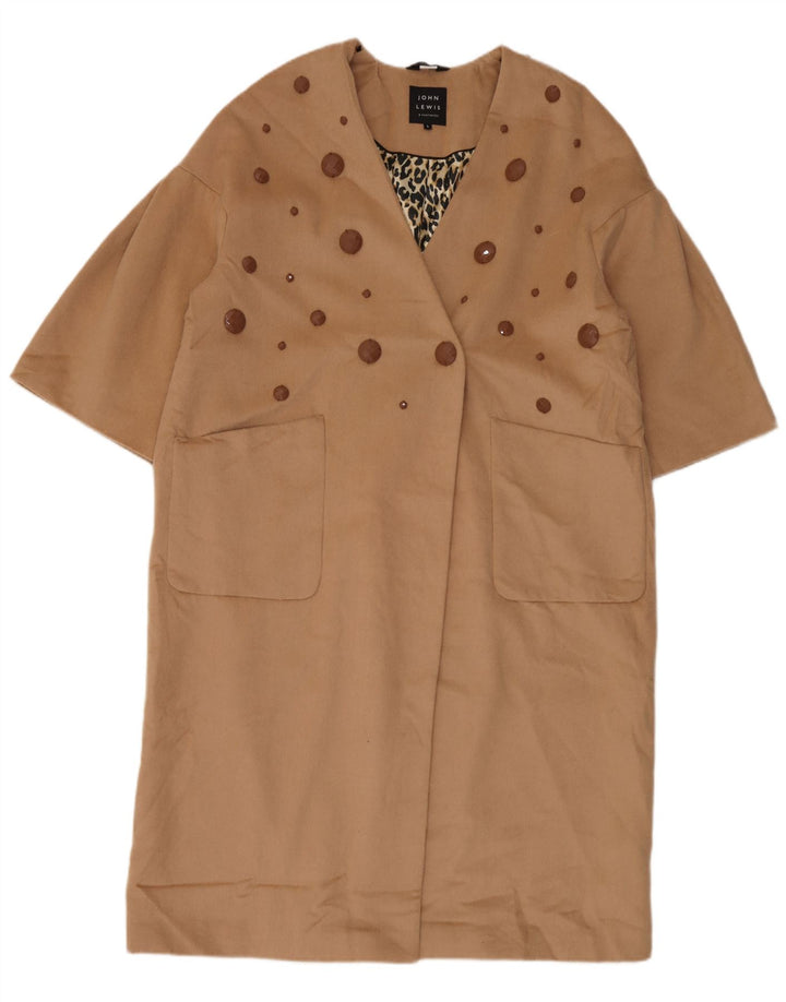 John Lewis Zweireihiger Mantel mit 3/4-Ärmeln für Damen, UK 16, Größe L, Beige