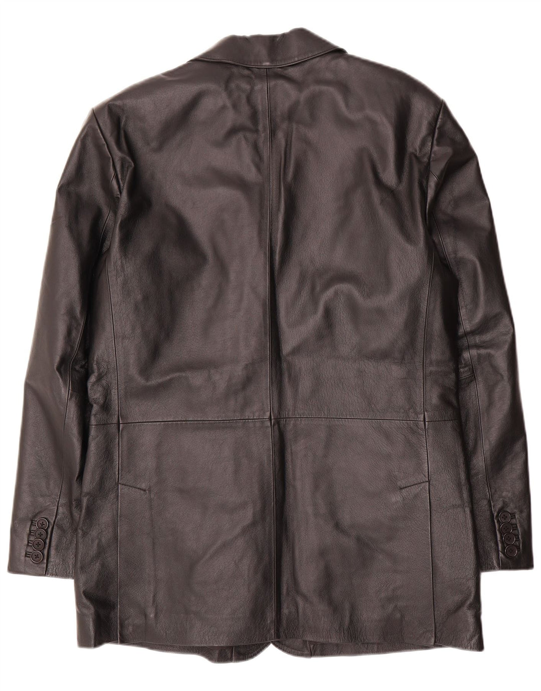 VINTAGE Herren 2-Knopf-Lederblazerjacke UK 40 Large Schwarz