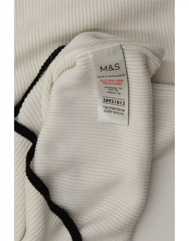 Marks & Spencer Damen Weste Top UK 14 Large Weiße Viskose