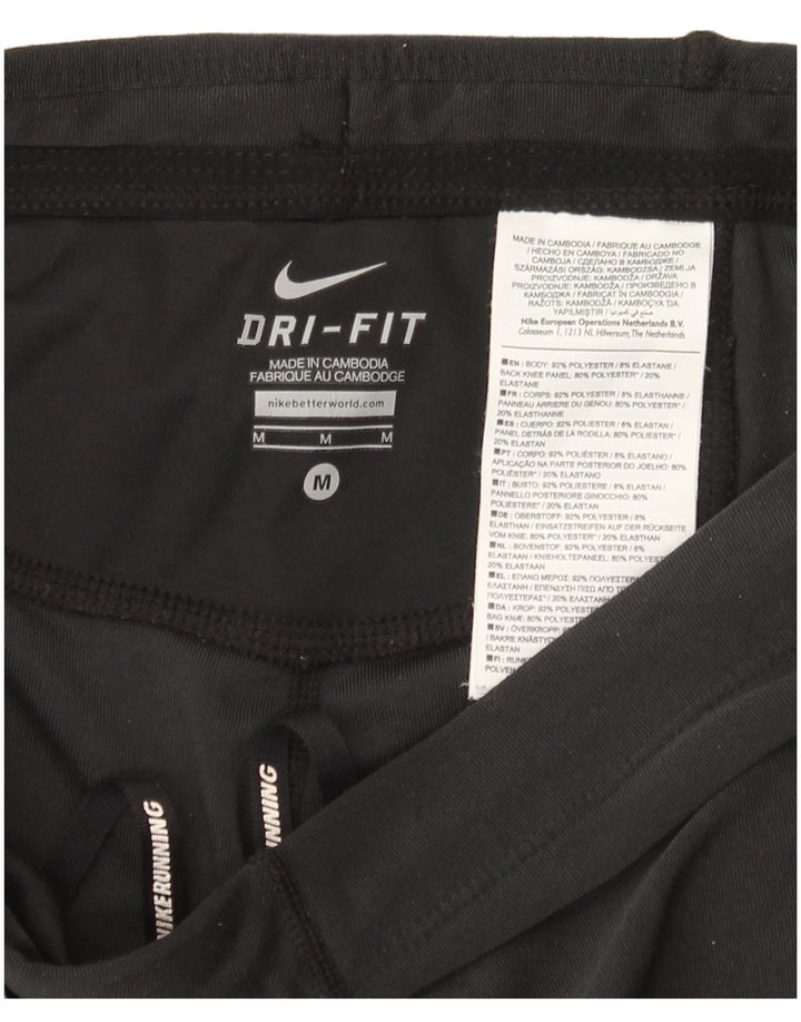 Nike Damen Dri Fit Leggings UK 12 Medium Schwarz Polyester