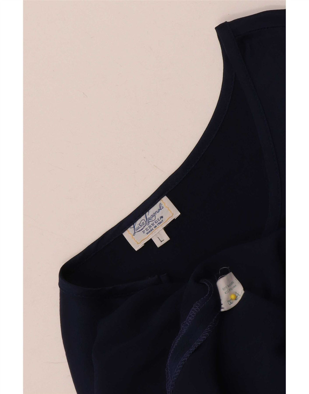 Luisa Spagnoli Damen Weste Top UK 14 Large Marineblau Acetat