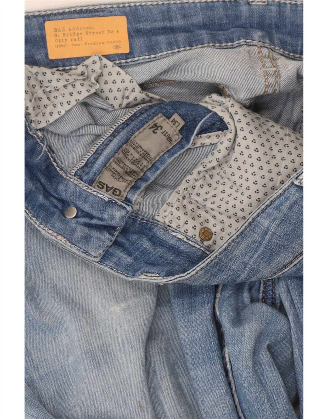 Gas Damen Straight Jeans W34 L29 Blau