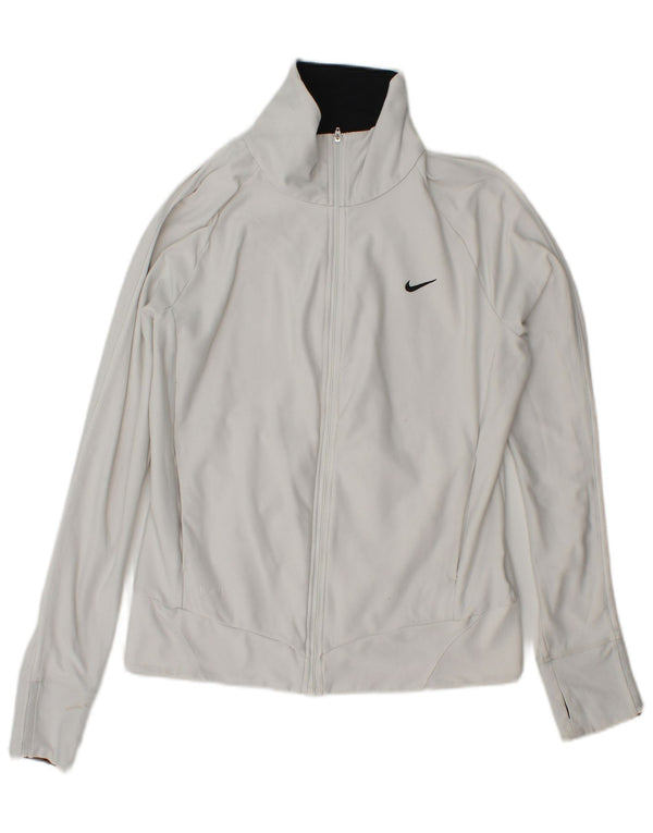 Nike Womens Dri Fit Tracksuit Top Jacket UK 14/16 Large White