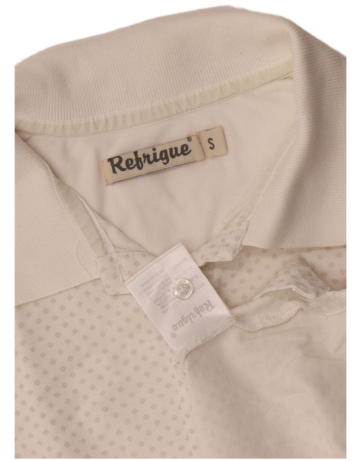 Refrigue Damen-Poloshirt, UK 10, Größe S, weiße Argyle-/Diamant-Baumwolle