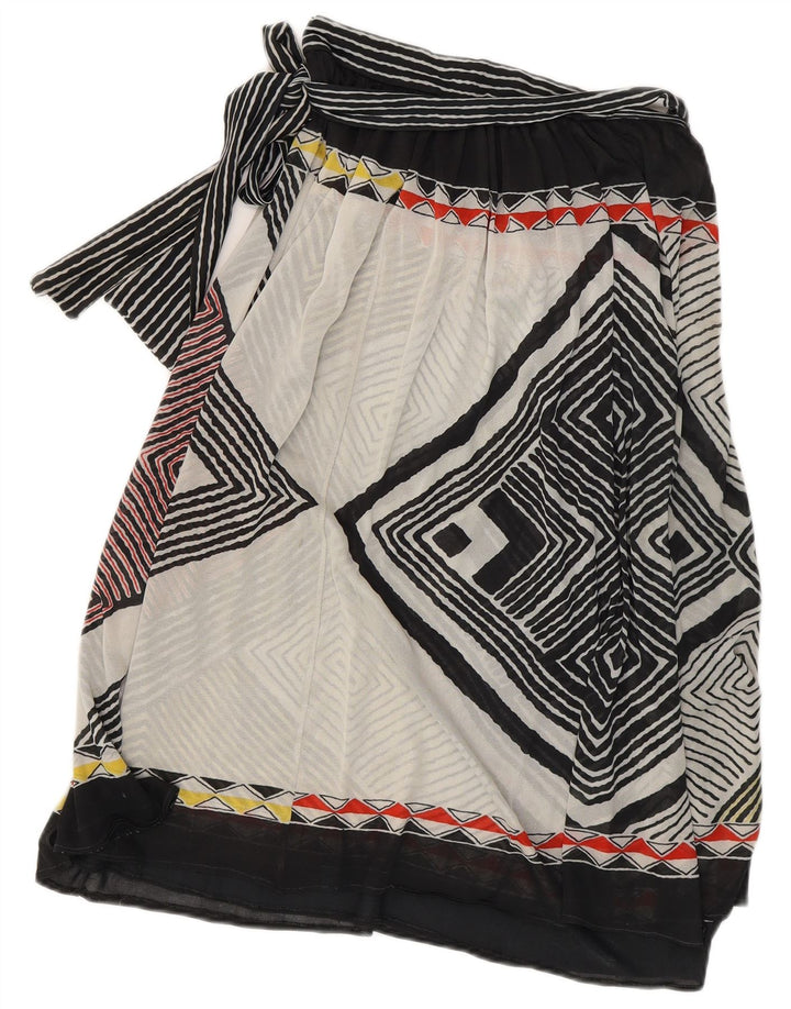 Vintage Damen Wickelrock W28 Medium Mehrfarbig Geometrisch