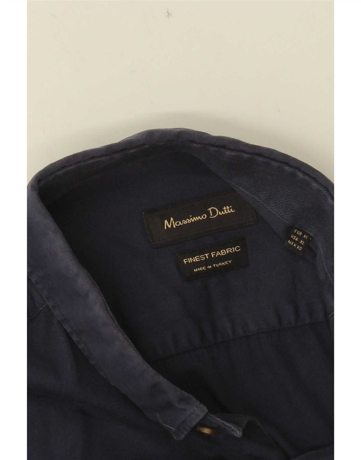 Massimo Dutti Herrenhemd XL Marineblau