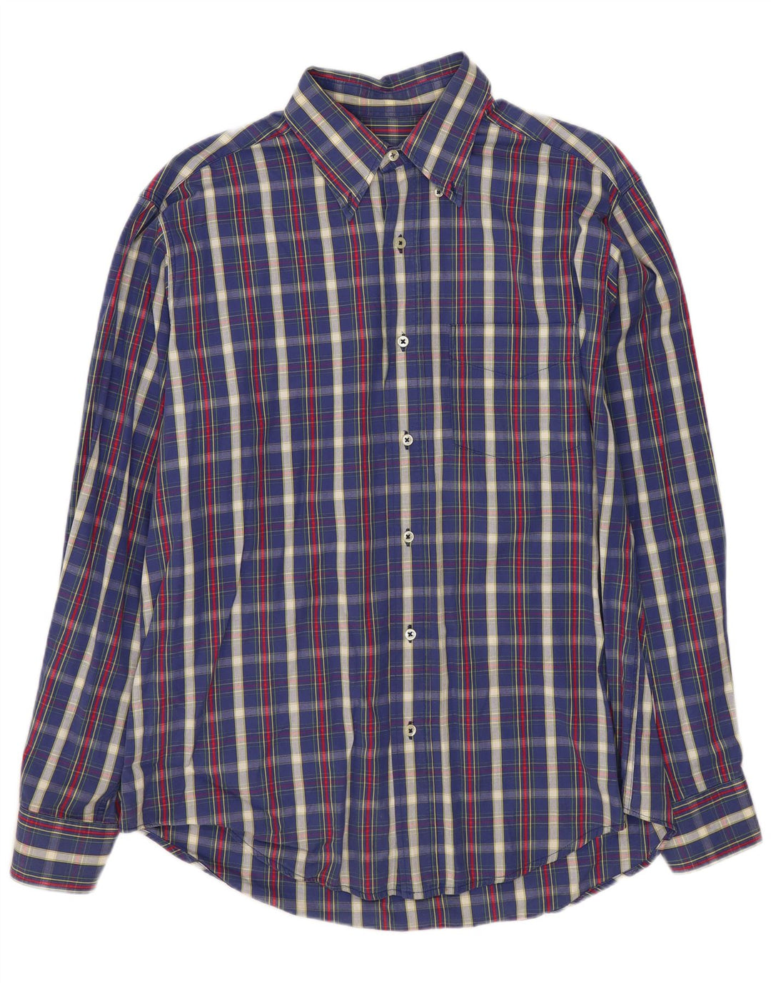 Benetton Herrenhemd, klein, marineblau kariert