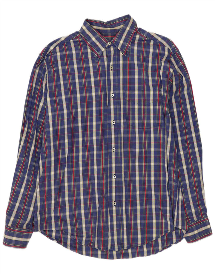 Benetton Herrenhemd, klein, marineblau kariert