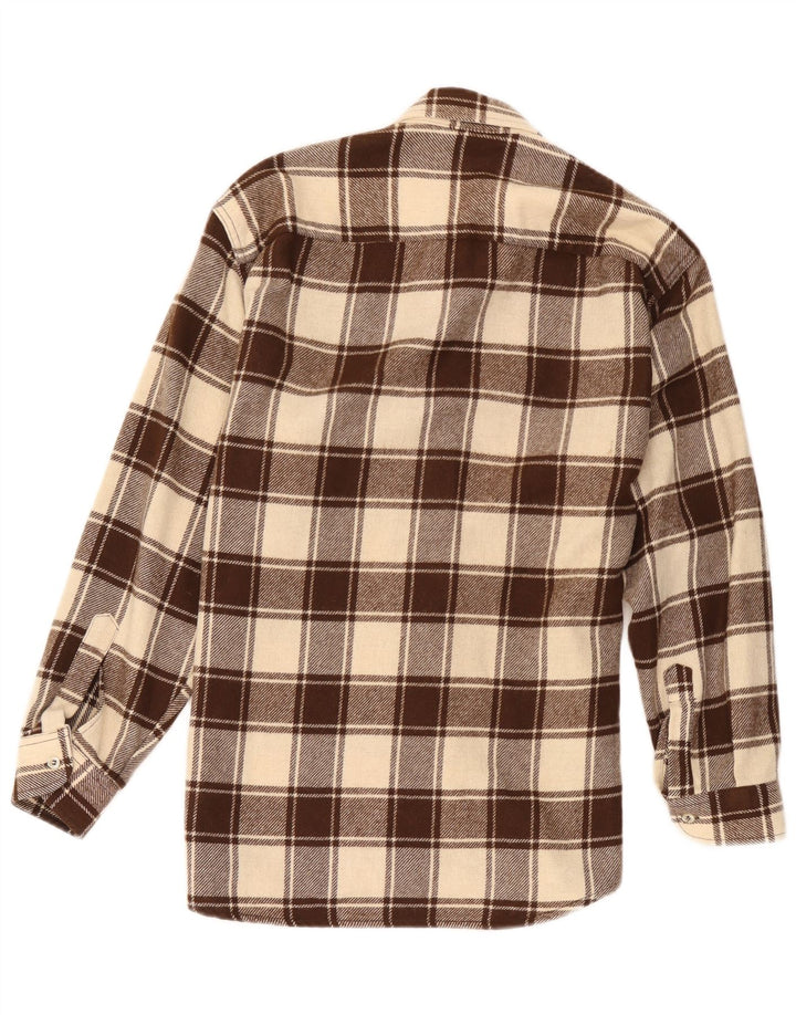 Trend Herren-Lumberjack-Flanellhemd, klein, braun, kariert, Baumwolle
