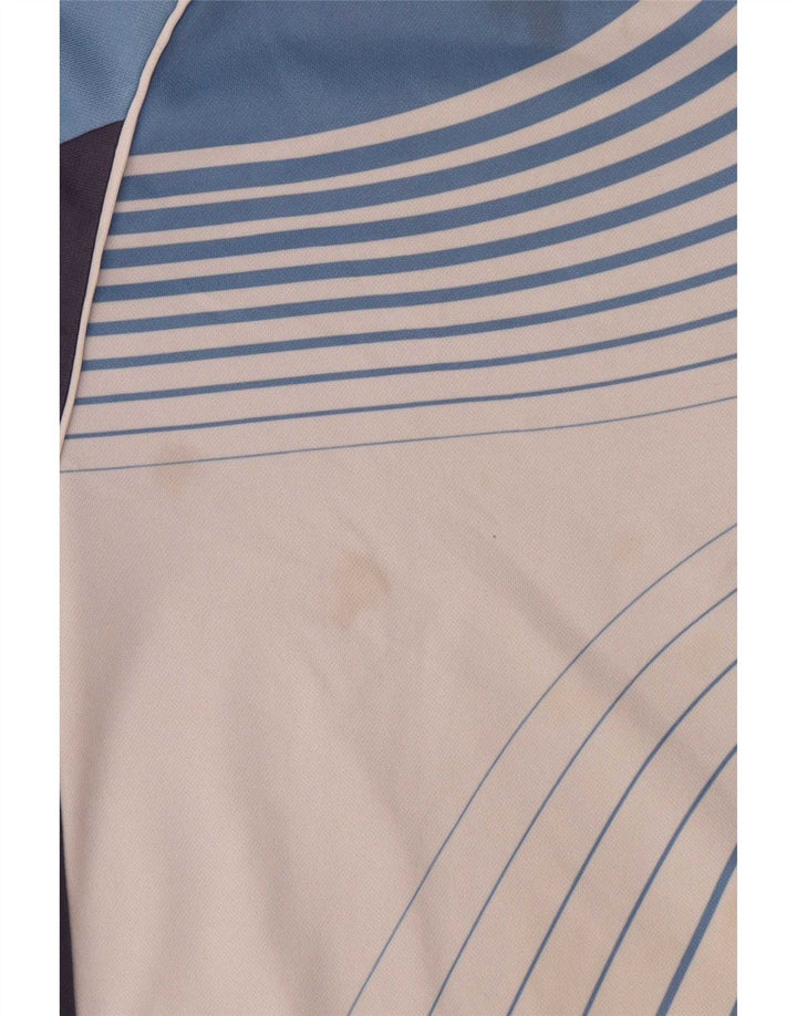 Lotto Herren-Poloshirt mit Reißverschluss, XL, blaues Farbblock-Polyester