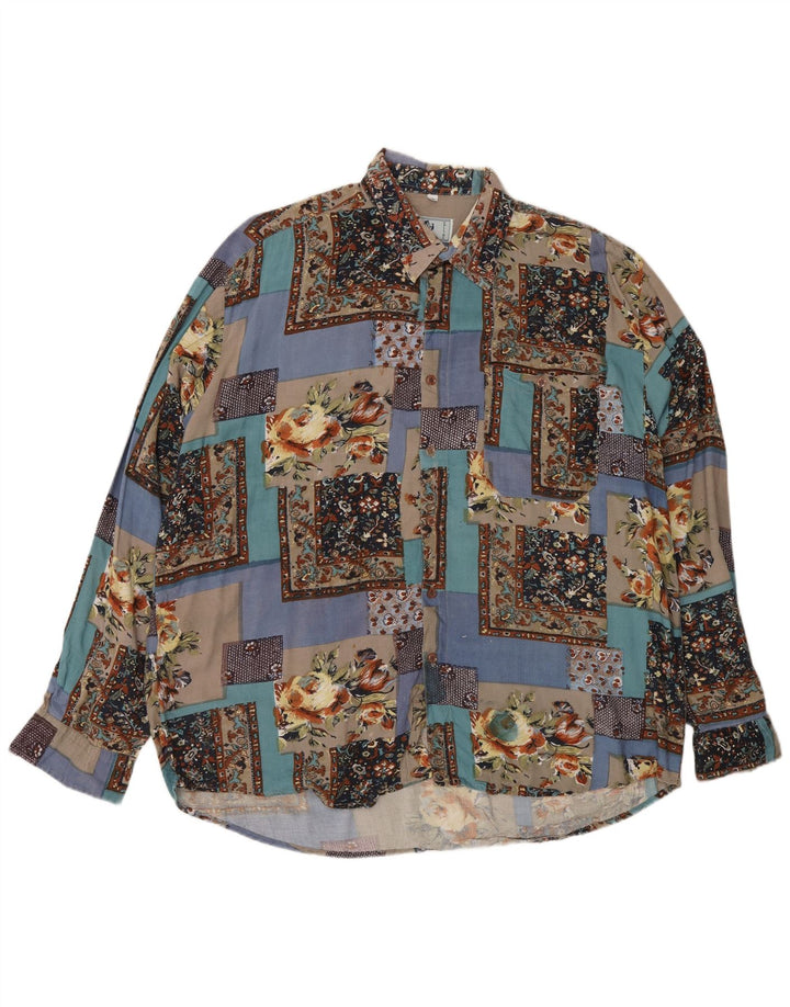 Collins Herrenhemd XL Mehrfarbig Patchwork Viskose