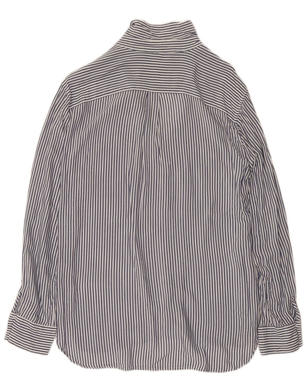 Zara Damen Hemd UK 14 Mittel Marineblau Nadelstreifen