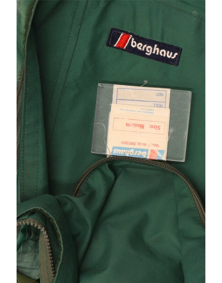 Berghaus Herren-Regenmantel mit Kapuze, UK 38, mittelgrünes Nylon