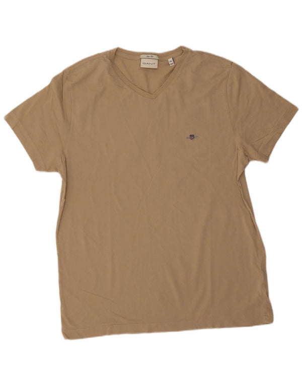Gant Herren Slim Fit T-Shirt Top 2XL Beige Baumwolle