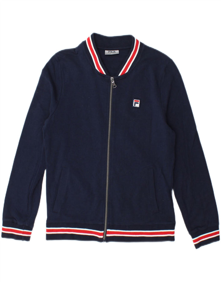 Fila Damen-Trainingsanzugoberteil, Jacke, UK 10, Größe S, Marineblau, Baumwolle