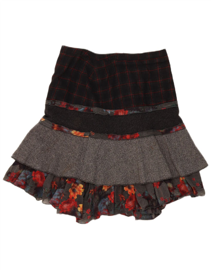 Bellissima Damen-Stufenrock W32, groß, mehrfarbig, Patchwork-Wolle