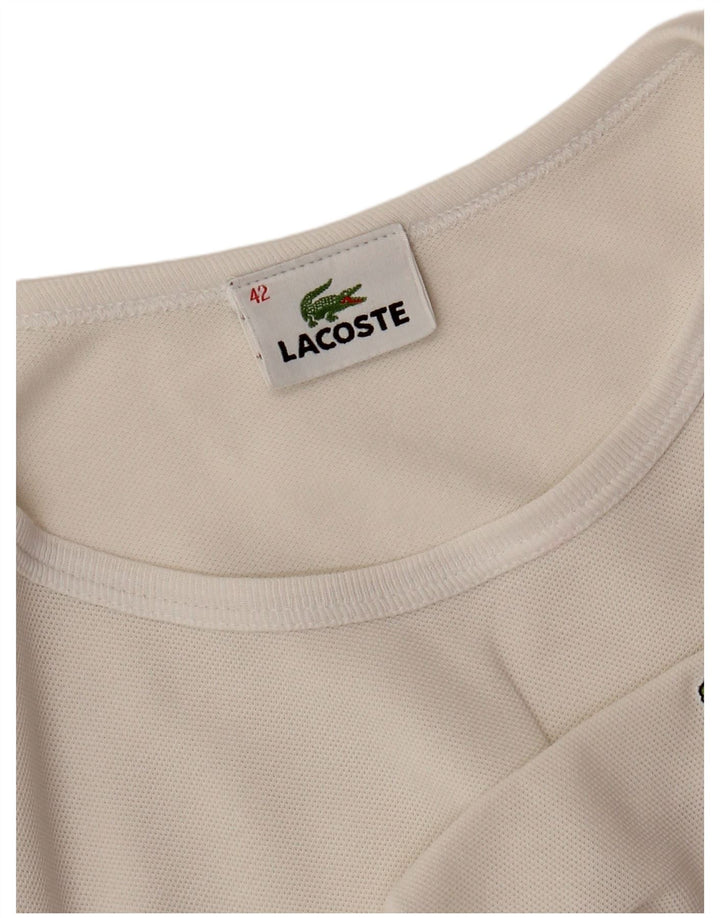 LACOSTE Damen T-Shirt Top Größe 42 Large Weiß