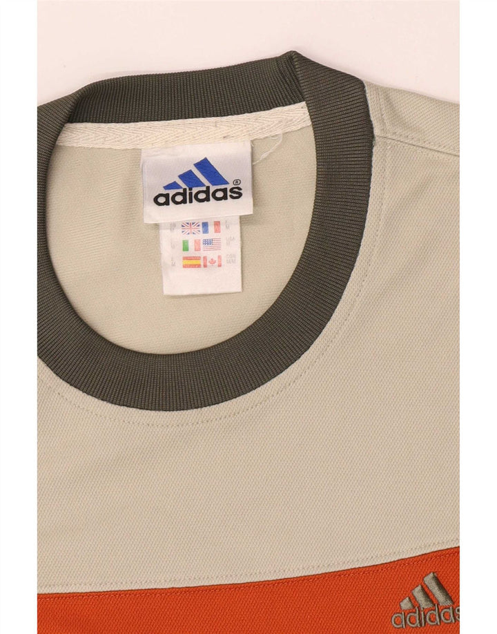 Adidas Herren T-Shirt Top Medium Beige Colourblock Polyester