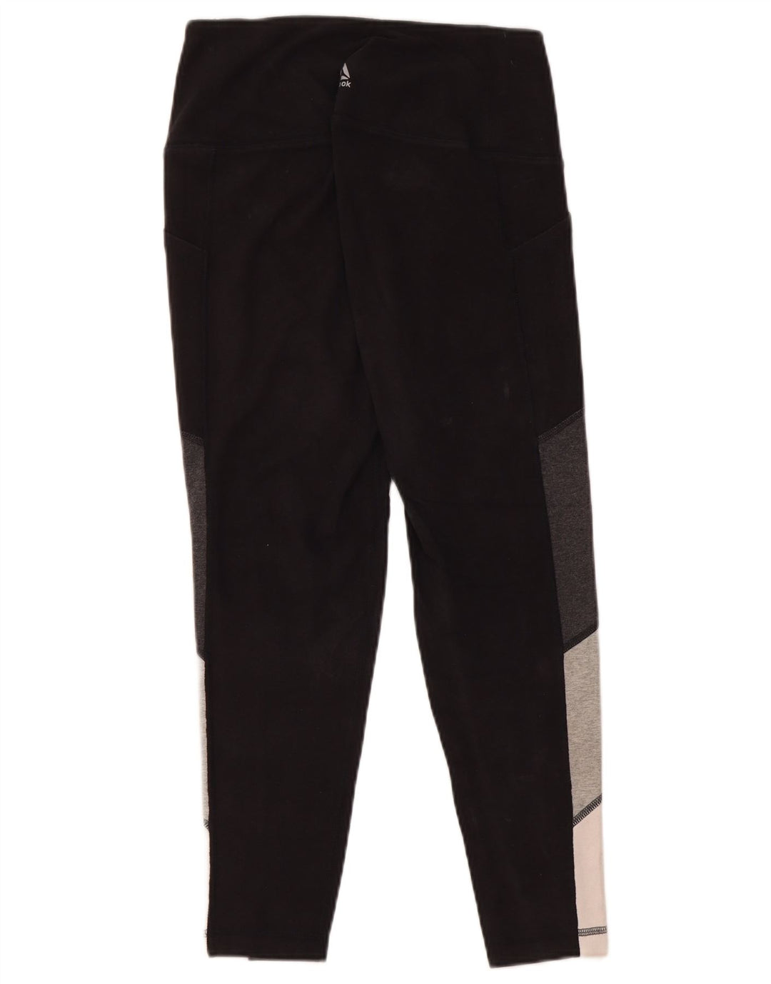 REEBOK Damen Leggings UK 10 Small Schwarz Colourblock Baumwolle